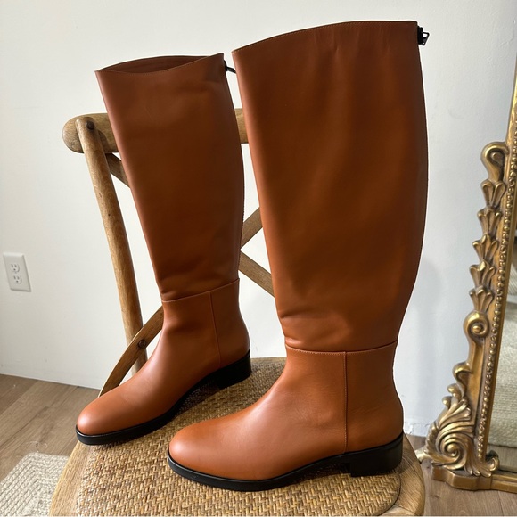 NWT Frame Ramsey Leather Knee High Tiding Boot In Tobacco - Picture 3 of 10